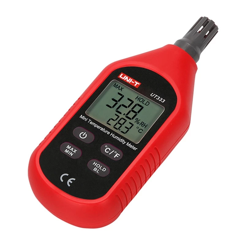 Medidor mini de temperatura y humedad UT333 — termohigrómetro portátil para medición de temperatura y humedad relativa