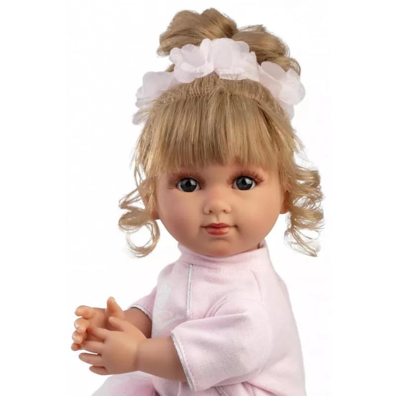 Muñeca bebé Llorens Elena Ballerina altura 35 mm tela y vinilo beige rosa blanco recomendada a partir de 3+