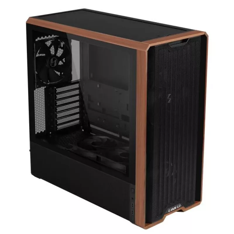 Caja de PC Lian Li Lancool LAN217X Midi Tower Negra, Madera