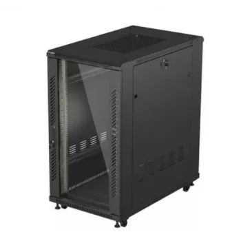 Armario rack 19 pulgadas LANBERG 22HE 600x1000 mm, negro, puertas de cristal delanteras y traseras