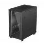 Armario rack 19 pulgadas LANBERG 22HE 600x1000 mm, negro, puertas de cristal delanteras y traseras