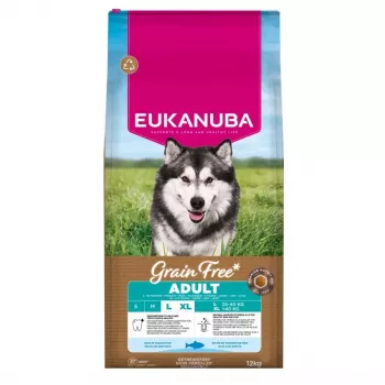 Pienso seco para perros EUKANUBA Adult Grain-Free Lamb & Rice 12 kg — razas grandes adultas, 25% proteína, 13% grasa