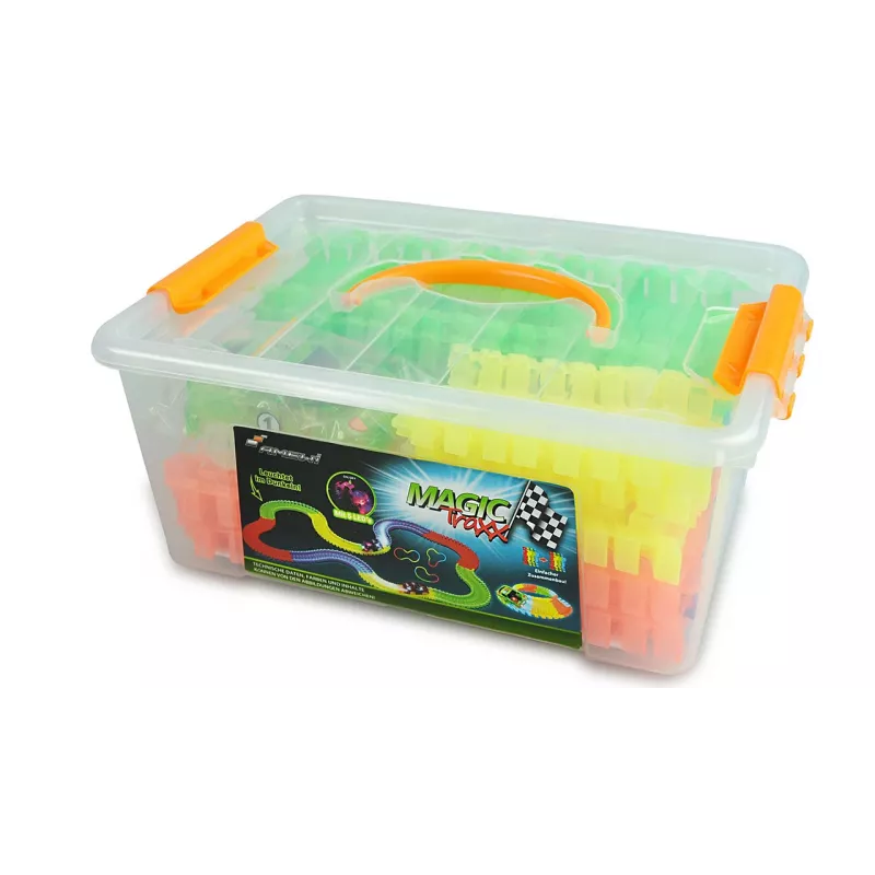Set de vehículo de juguete y vías Amewi 100614 con funcionamiento a pilas AA (2 × AA), multicolor rojo