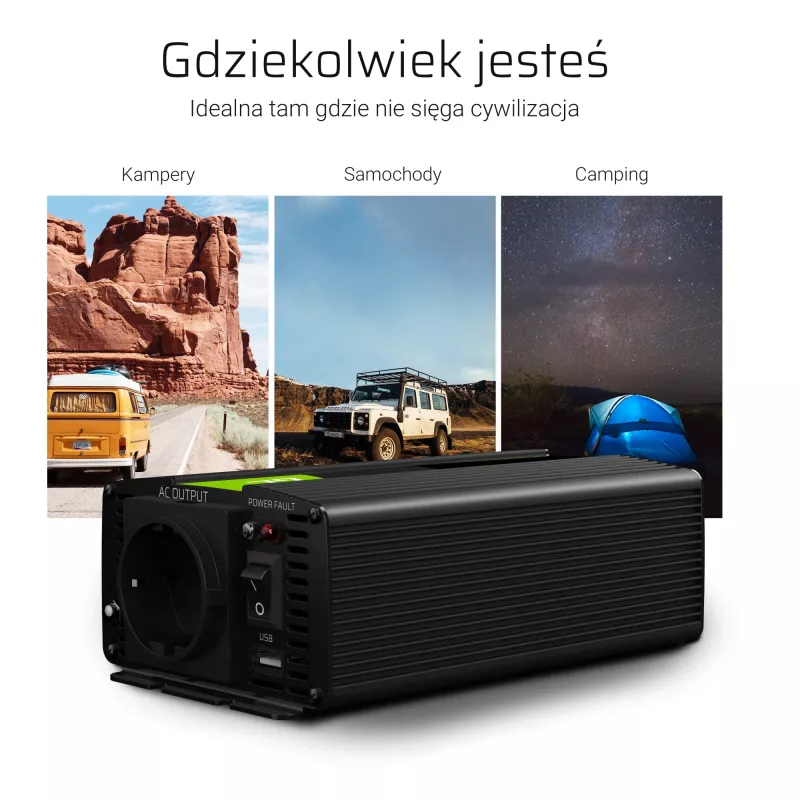 Convertidor de tensión Green Cell® 24V a 230V 300W negro