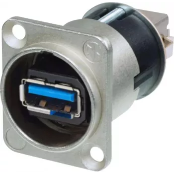 Neutrik USB Feed-Through Reversible 3.0 conector hembra, alimentación de panel Contenido: 1 unidad (NAUSB3-B)