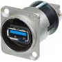 Neutrik USB Feed-Through Reversible 3.0 conector hembra, alimentación de panel Contenido: 1 unidad (NAUSB3-B)