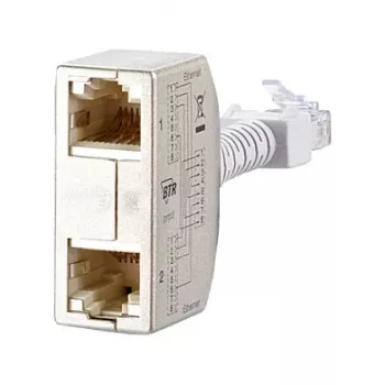 METZ CONNECT BTR Cable Sharing Adapter pnp 3 - Divisor de red - RJ-45 (H) a RJ-45 (M) - 8,9 cm - Gris (pack de 2) (130548-03-E)