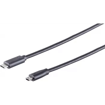 Cable USB S/CONN 77144-3.0 USB 2.0 2 m USB C Mini-USB A negro