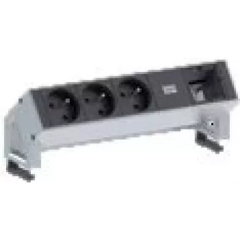 Bachmann DESK 2 Alargador 0,2 m 3 tomas Negro Blanco