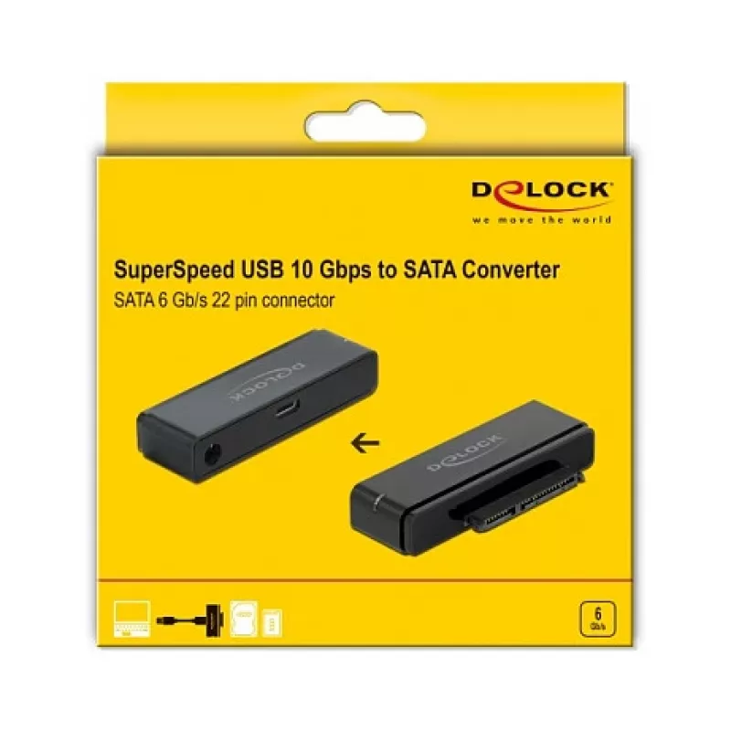 Convertidor USB Type-C a SATA DeLOCK 64188