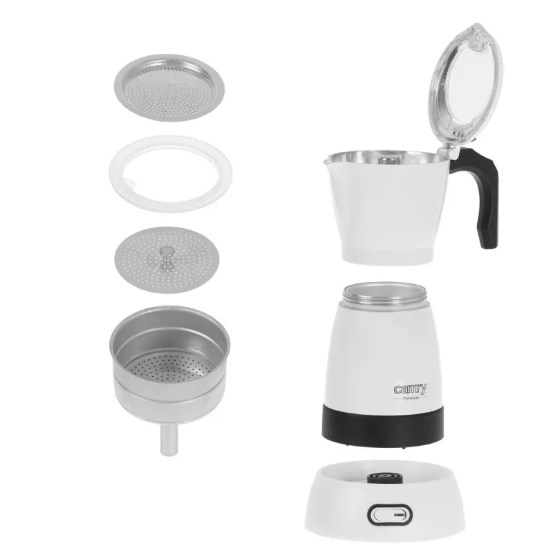 Camry | Cafetera eléctrica de moka | CR 4415w | 480 W | blanca