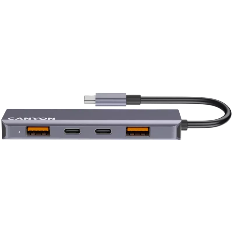 Canyon DS-18 - Hub USB-C - 5 puertos - 1x USB-C 5V DC carga - 2x USB-C - 10 Gbit/s - 2x USB 3.2