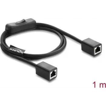 Cable de conexión de red DELOCK RJ45 Cat.6 F/UTP 1 m con interruptor integrado (BUBU)