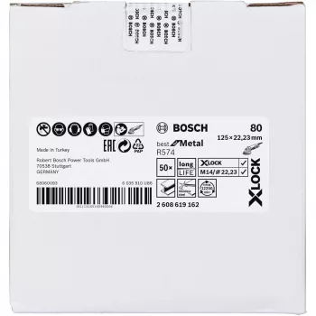 Disco de corte Bosch X-LOCK R574 Best for Metal 125 mm K 80, disco de corte para metal