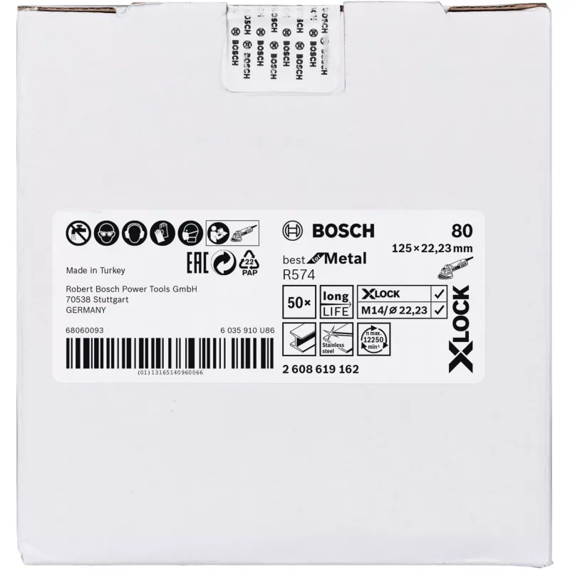 Disco de corte Bosch X-LOCK R574 Best for Metal 125 mm K 80, disco de corte para metal