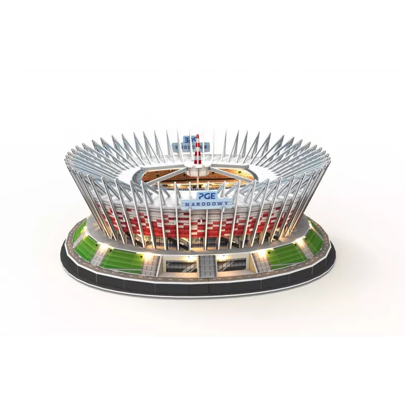 Puzle 3D cubicfun PGE National LED Model 306-L541H — modelo arquitectónico de papel con iluminación LED