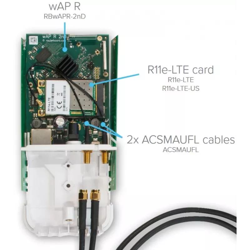 Cable coaxial MikroTik ACSMAUFL conector hembra SMA recto de 1 m negro