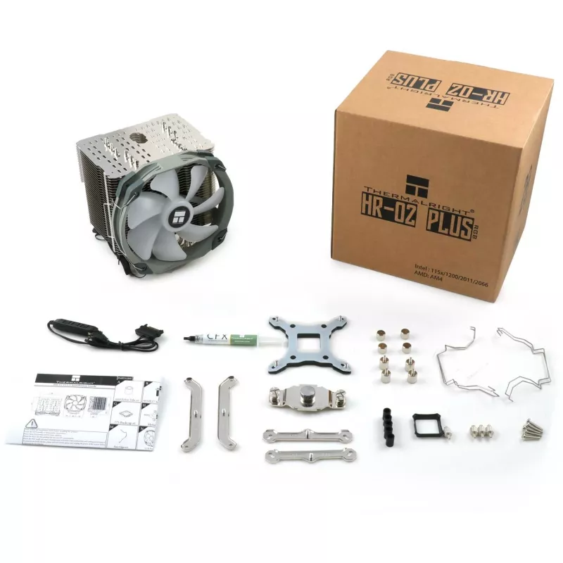 Thermalright HR-02 Plus - Disipador de CPU por aire - (para: LGA1156, LGA1155, LGA2011, LGA1150, LGA1151, AM4, LGA2066, LGA1200, LGA1152)