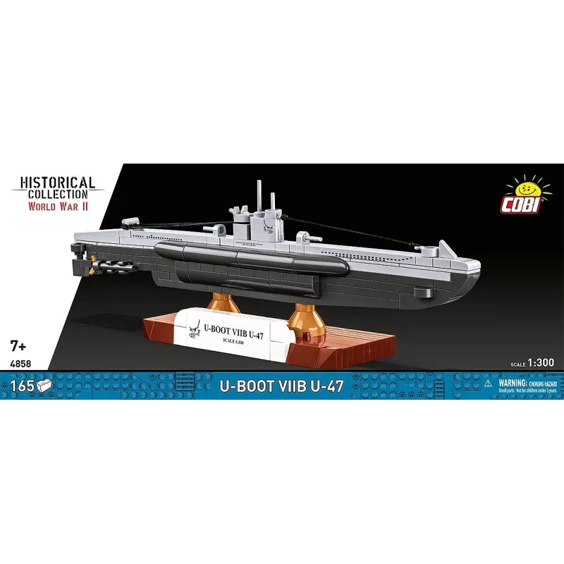 Modelo a escala de submarino Cobi U-47 T.VIIB 1:300 kit, marca Cobi, modelo 4858
