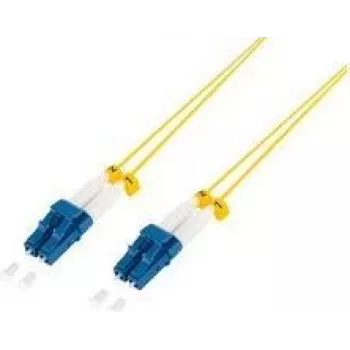 Cable de conexión de fibra óptica slim – OS2 – LC-LC dúplex – monomodo – amarillo – 1 m