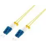 Cable de conexión de fibra óptica slim – OS2 – LC-LC dúplex – monomodo – amarillo – 1 m