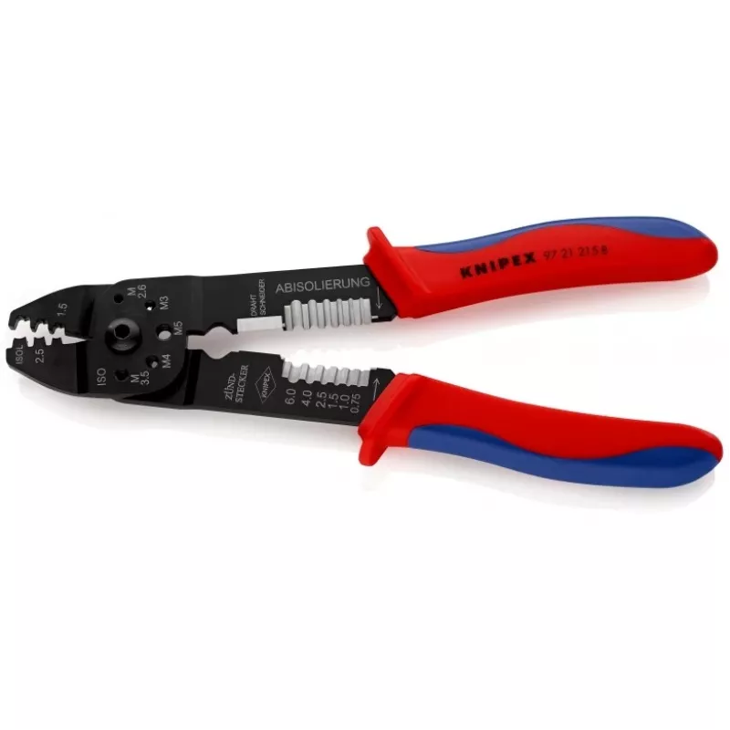 Knipex 97 21 215 B herramienta de crimpar negro, azul, rojo