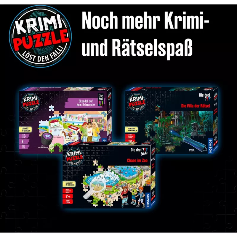 Puzle detective Die drei Kids: Cuidado con la trampa pegajosa (150 piezas)