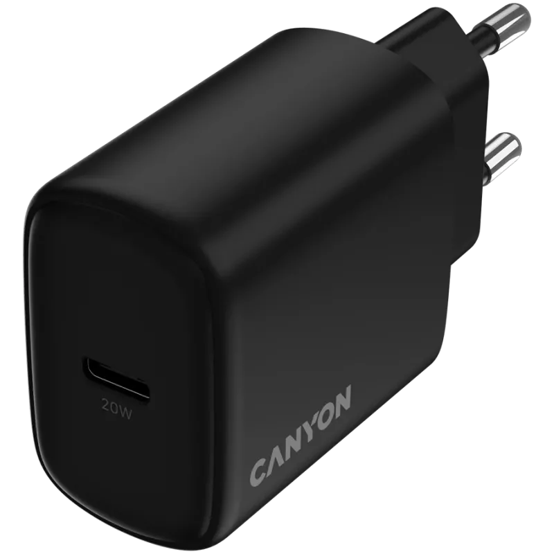 CANYON Cargador OnCharge 200 20W 1xPD EU Negro