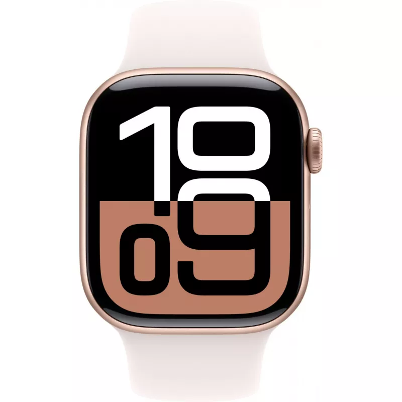 APPLE Watch Series 10 GPS 42 mm caja de aluminio oro rosa con correa deportiva rosa claro - S/M
