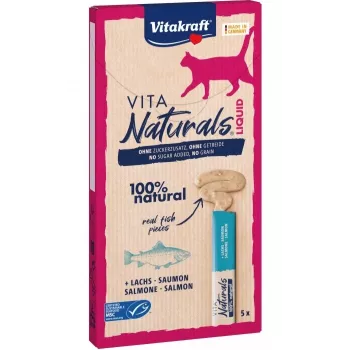 VITAKRAFT Vita Naturals salmón líquido - snacks para gatos - 5 x 15 g