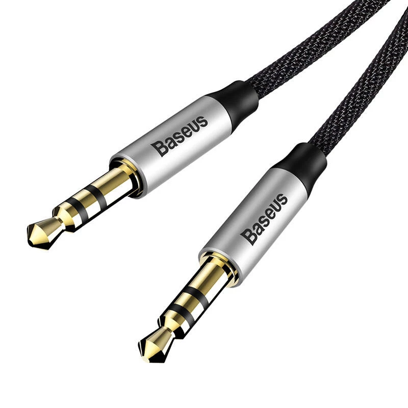 Cable de audio Baseus Yiven conector jack 3,5 mm M30 1,5 m plateado + negro