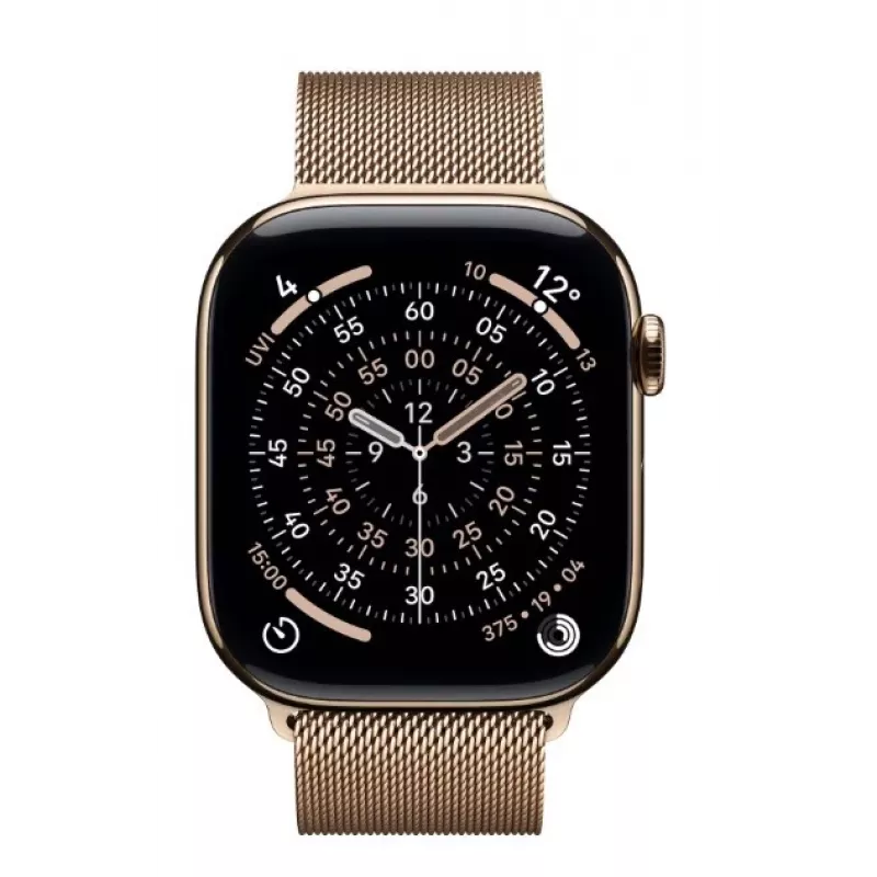 Apple Watch GPS + Cellular 46mm carcasa de titanio dorado correa Milanesa dorada S/M