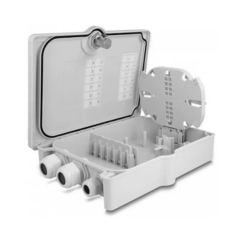 Caja de distribución de fibra óptica DeLOCK 6 puertos IP55 impermeable gris