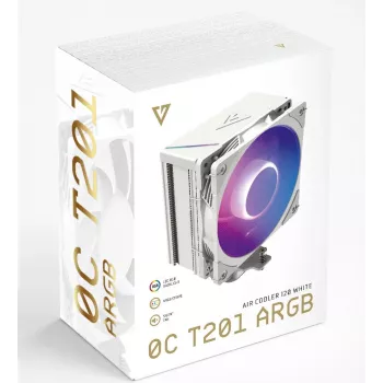 MODECOM Volcano 0C T201 ARGB disipador de CPU por aire 12 cm blanco