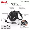 Flexi New Classic L correa extensible para perros, cinta, 5 m, hasta 50 kg, negro