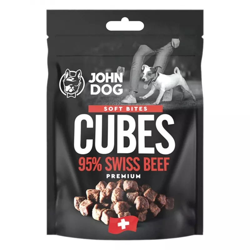 JOHN DOG Soft Bites Cubes Beef 95% snack para perros 120 g