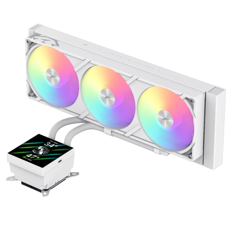 Refrigeración líquida para CPU Gamemax | GLACIER 360 LCD WH | Intel, AMD