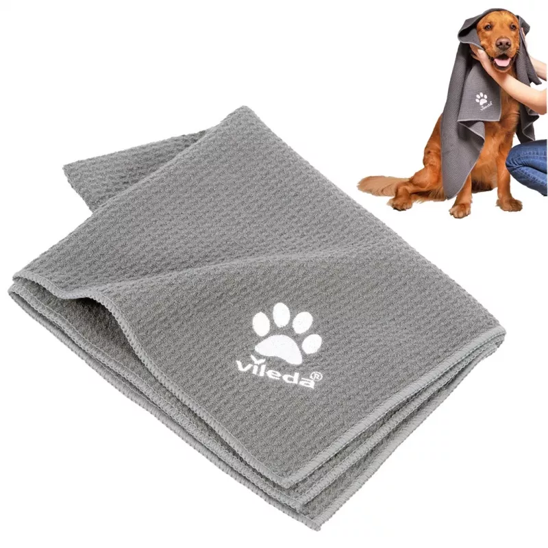 Toalla de microfibra VILEDA 172651 para gatos y perros, gris, 650×1000 mm, poliamida