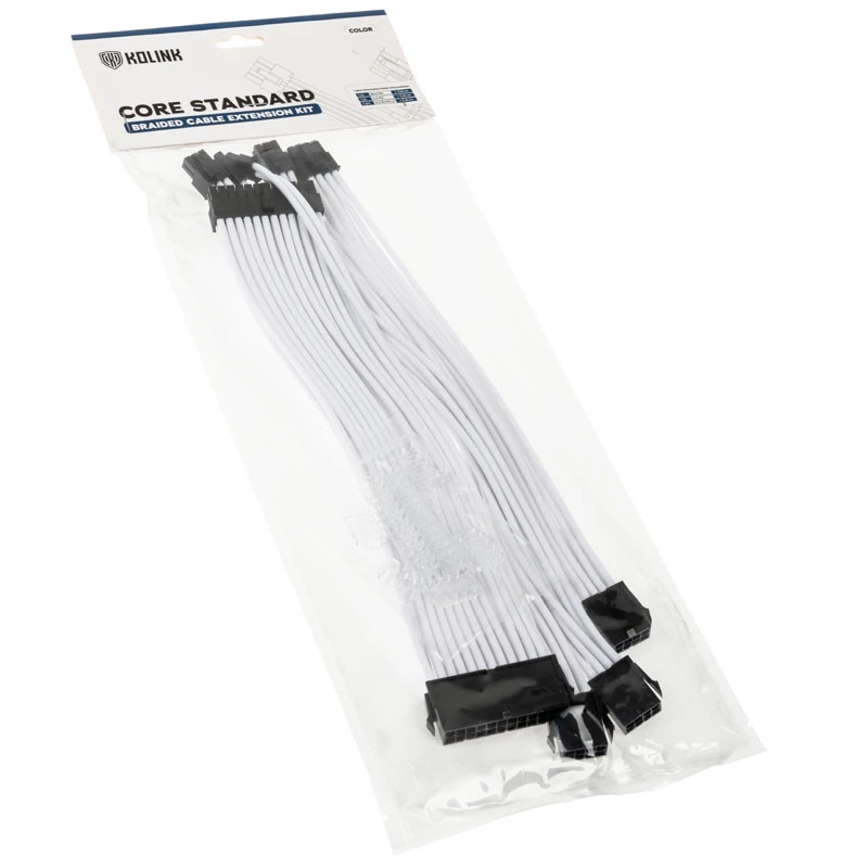 Kit de extensión de cable trenzado Kolink Core Standard - Brilliant White