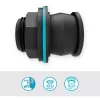 Conector de depósito Push IN, G 1 y G 3/4 (negro, para espesores de pared de 2-10 mm)