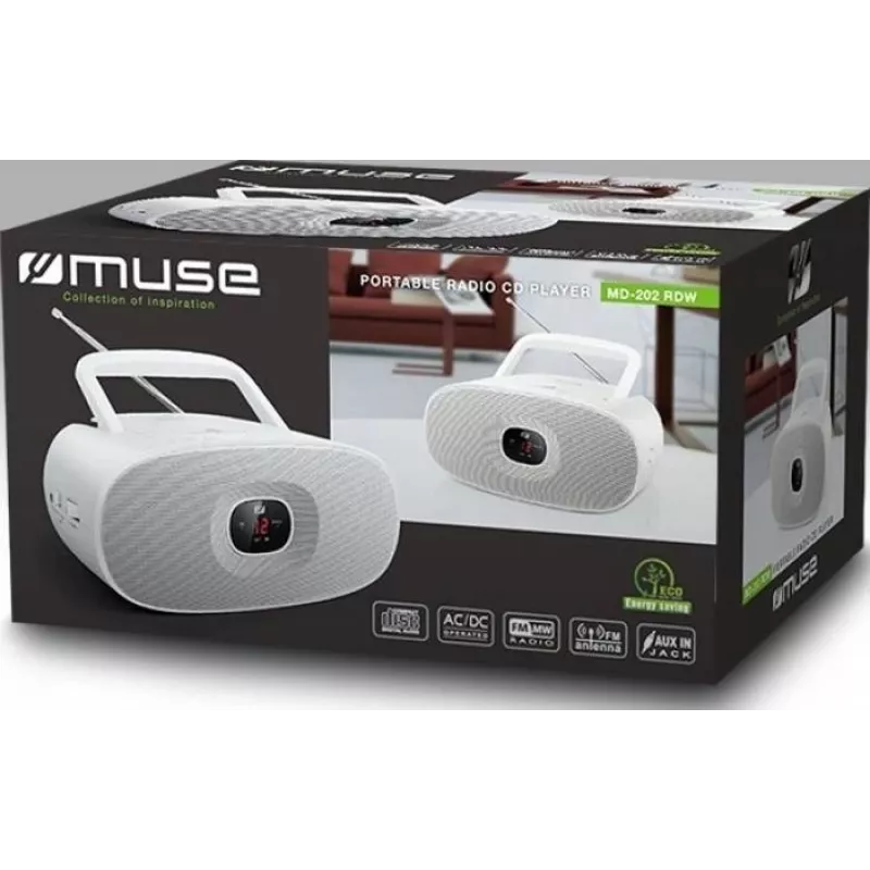 Reproductor de CD portátil Muse MD-202 blanco
