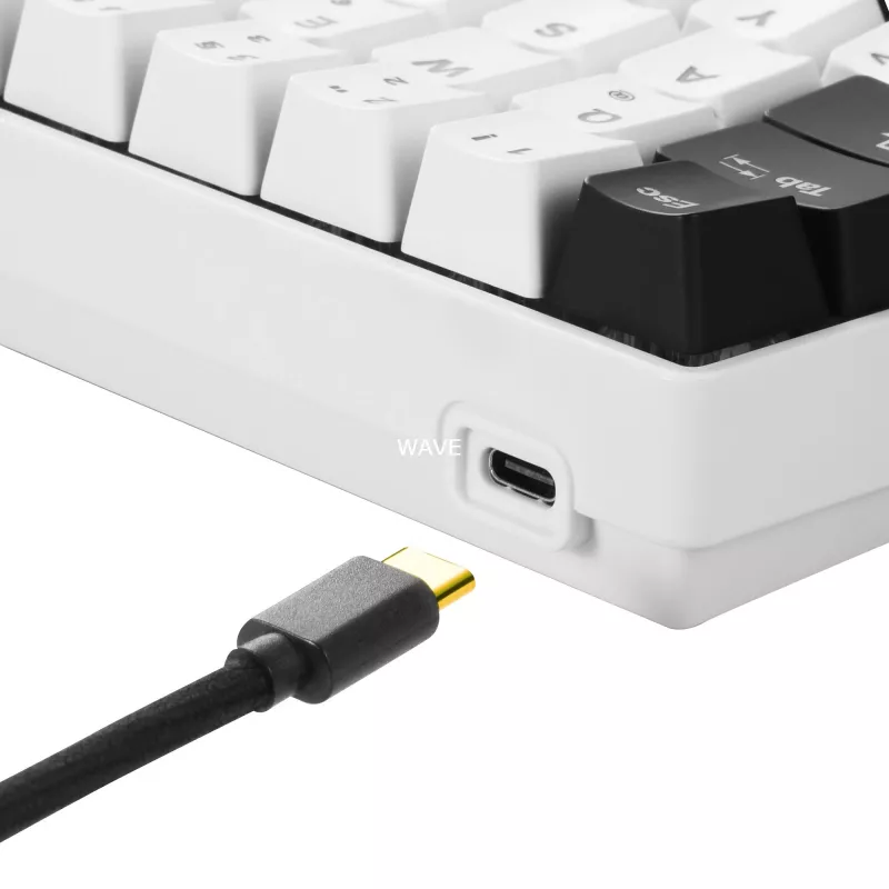 SKILLER SGK50 S4, teclado gaming blanco/negro, distribución PT, Kailh Red