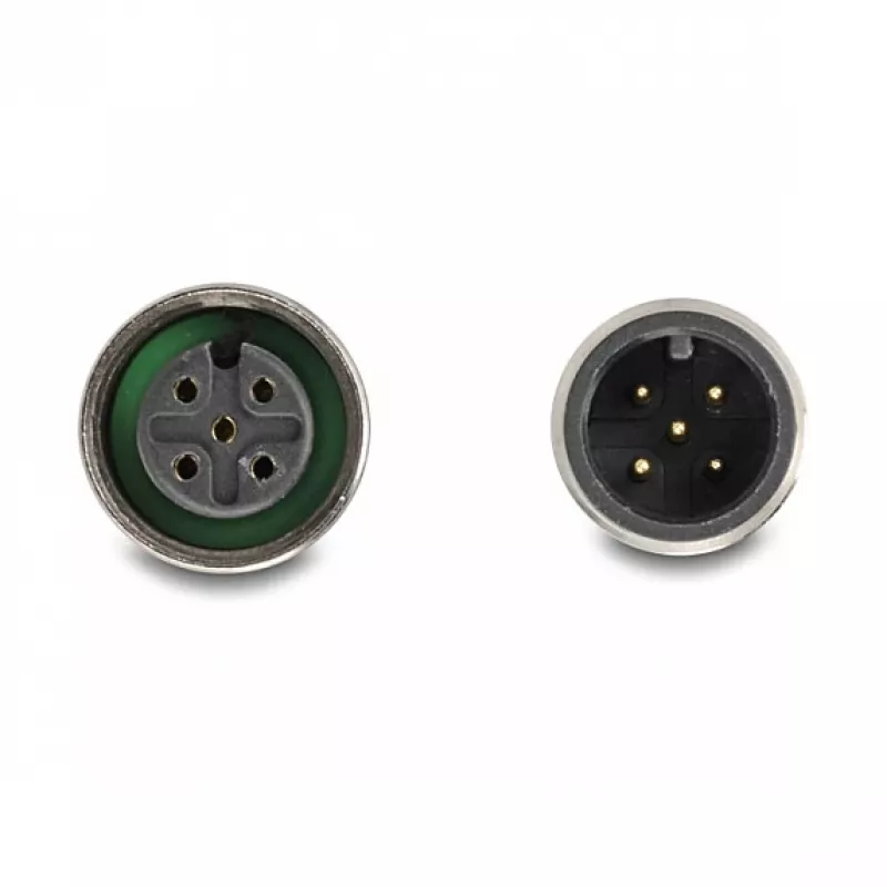 DELOCK D-Sub 9 conector hembra a 2× M12 5 polos codificación A divisor CAN-Bus 180° azul