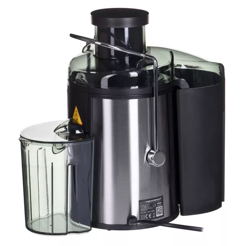 Exprimidor ESPERANZA EKJ002 — 500 W, recipiente de zumo de 0,45 L, recipiente de pulpa de 1,5 L, acero inoxidable/negro