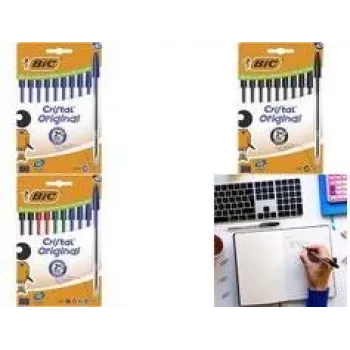 Bolígrafo de palanca BIC 516354 colores surtidos punta media 10 uds.