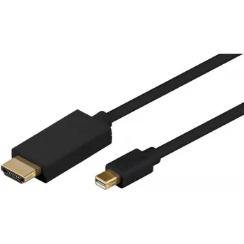 Microconnect MDPHDMI1B Adaptador de cable de vídeo 1 m Mini DisplayPort HDMI Type-A (estándar) negro