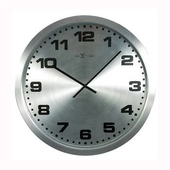 NeXtime Reloj de pared 2906zw Mercure, Ø25 cm, plateado