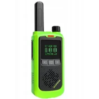 Emisora portátil Baofeng BF-T17 verde — 16 canales, 5 W, 400–470 MHz, batería 1500 mAh