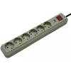 Regleta de enchufes Eco-Line 6 tomas (gris claro, 1,5 metros, protección contra sobretensiones 13.500A)