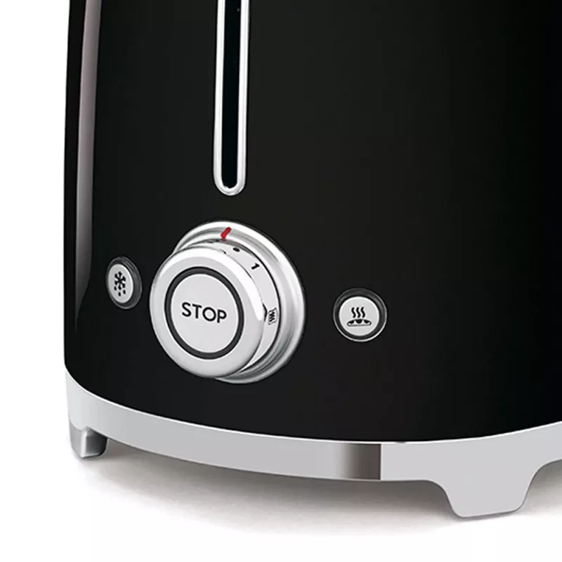 Smeg - Tostadora TSF02 4 rebanadas - negro/lacado/AnxAlxPr 41x20,8x21,5 cm/6 niveles de tostado/1500W